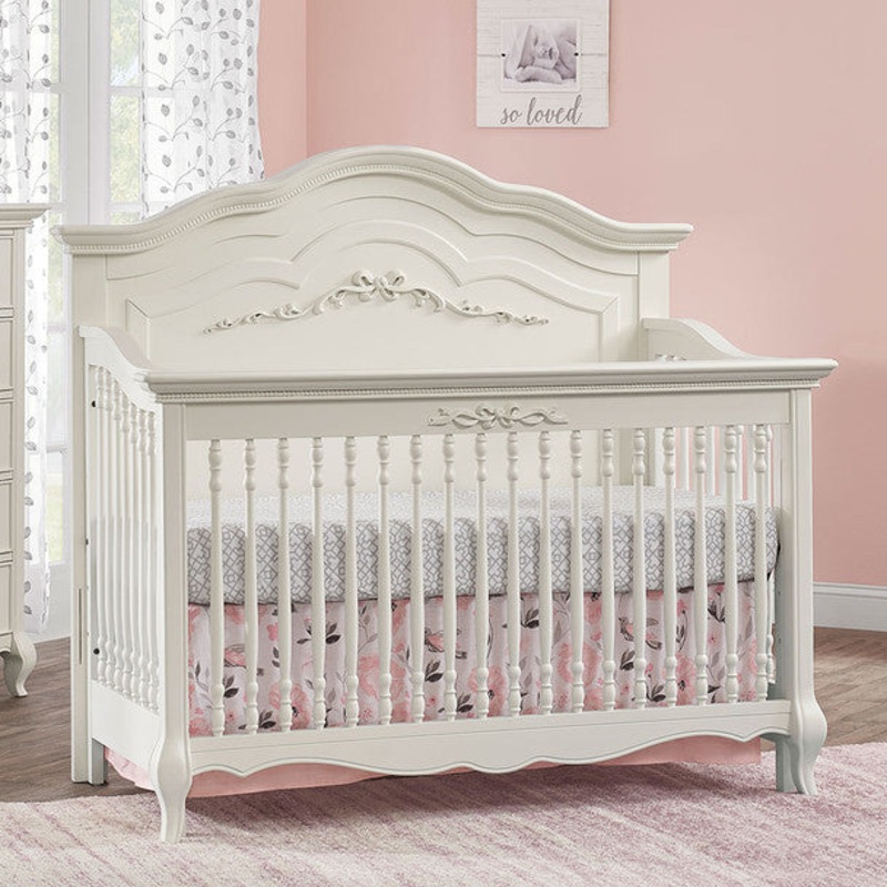 Oxford Bella 4 In 1 Convertible Crib in Pearl White