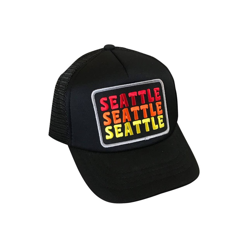 Seattle Sunrise Baby and Toddler Trucker Hat Toddler All Black