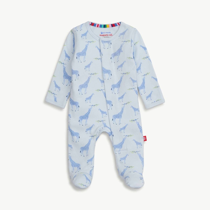 BLUE JOLIE GIRAFFE ORGANIC COTTON MAG FOOTIE NB 400