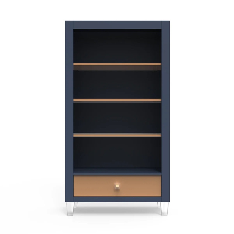 Romina Millenario Bookcase Solid Black White Oak