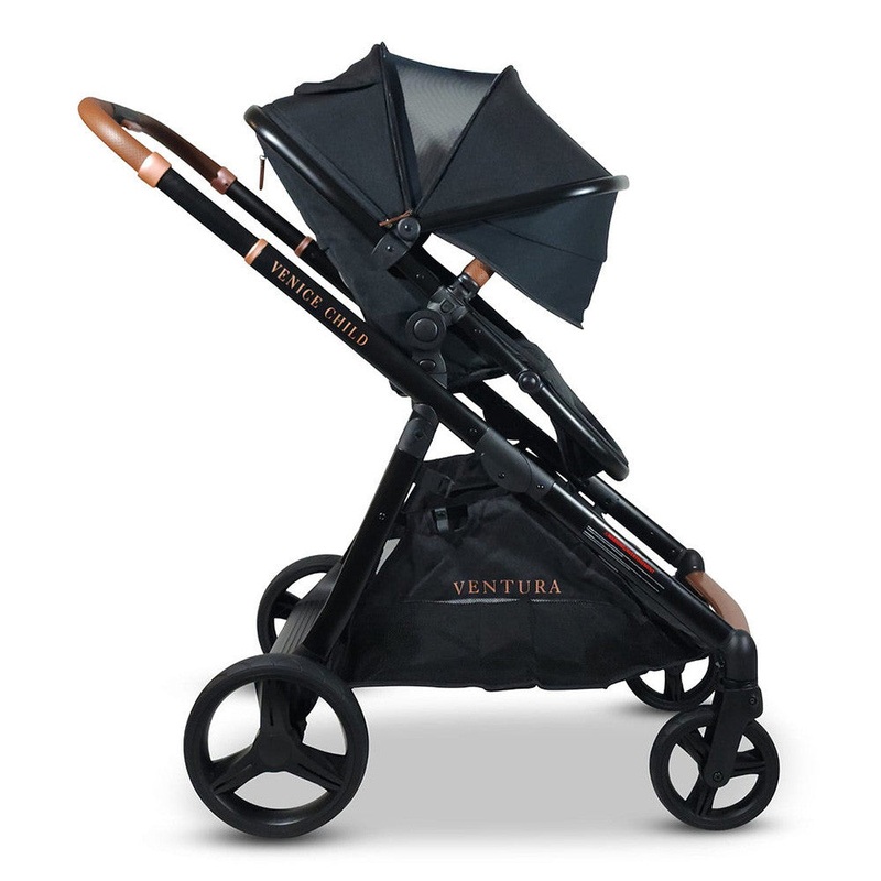 Venice Child Ventura Single to Double Sit-And-Stand Tandem Stroller Midnight