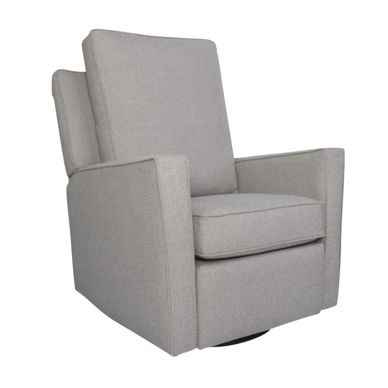 1st Chair Brisa Swivel Glider Recliner Suiting Grey Manual Recline