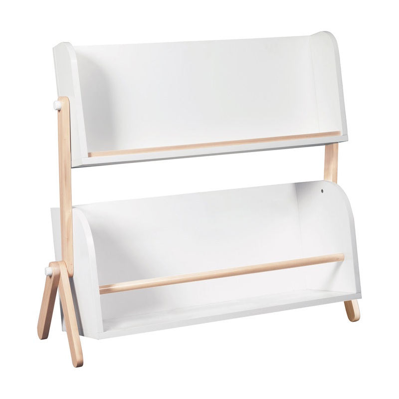 Tally Storage Bookshelf White and Washed Natural