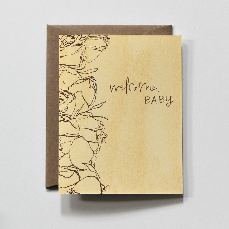 Welcome Baby | Floral Baby Greeting Card for New Parents