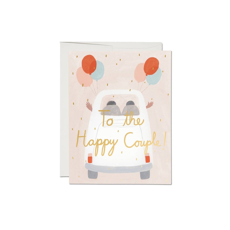 Away They Go wedding greeting card