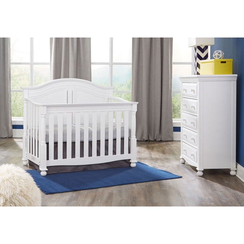 Westwood Monterey Collection 2 Piece Nursery Set Crib and 5 Drawer Dresser in White