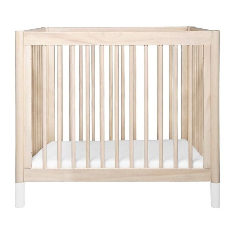 Babyletto Gelato 4-in-1 Convertible Mini Crib and Twin bed White / Washed Natural Feet