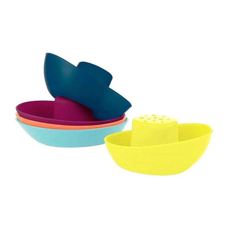 Boon 5 Pieces Fleet Stacking Boats, Multicolor Blue Multicolor