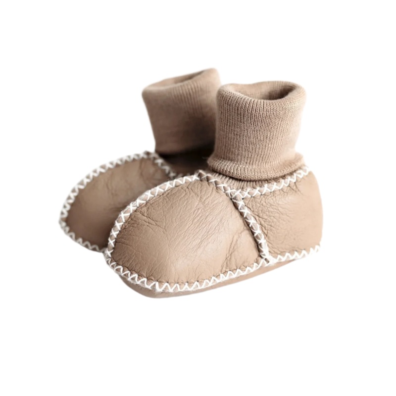 Finn + Emma Cozy Baby Booties (0-12M) Tan