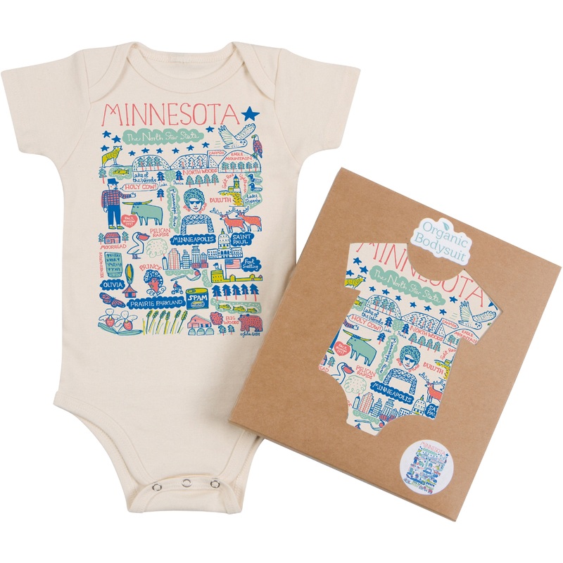 Minnesota Map Art Onesie 3-6M