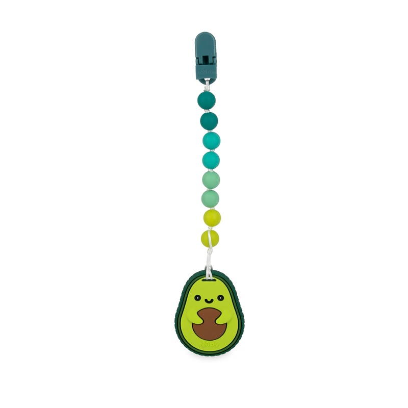 Silicone Teether with Pacifier Clip | Avocado