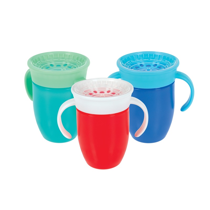 360 Wonder Cup with Handles (3 Pack – 7 oz) | Blue/Red/Aqua