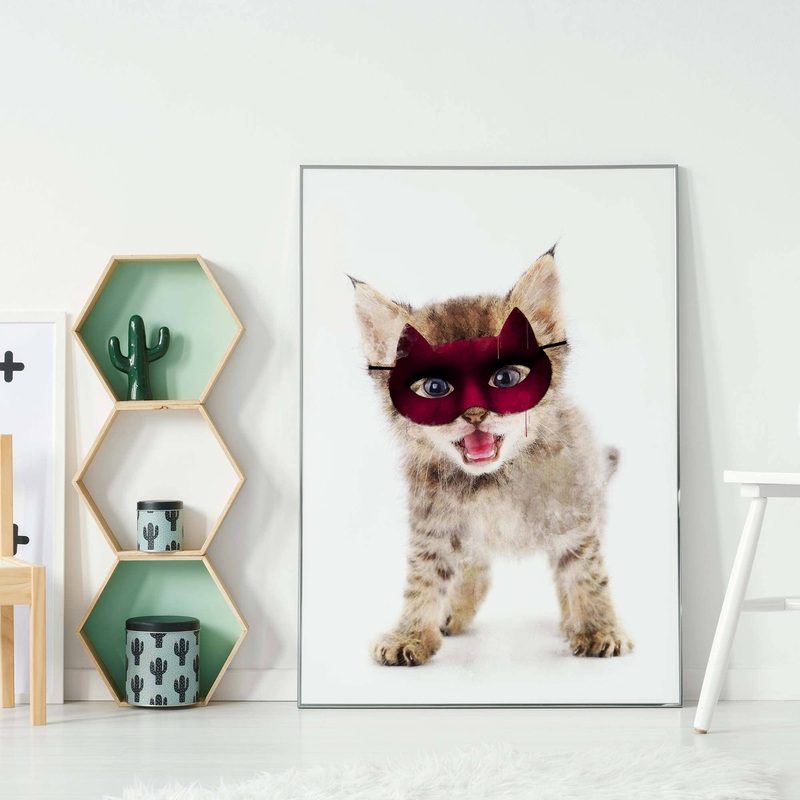 Super Kitten! Little Heroes Animal Print 15  x 19  in | 40×50 cm Matte
