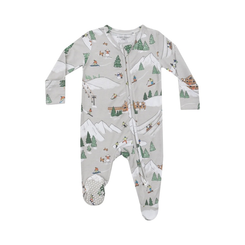Angel Dear 2 Way Zipper Footie- Winter Skies NB