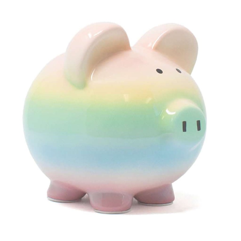 Child to Cherish Rainbow Ombre Piggy Bank