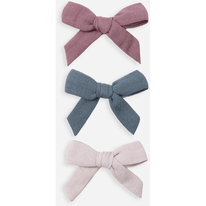 Bow with Clip Set | Mulberry, Ocean, Lilac