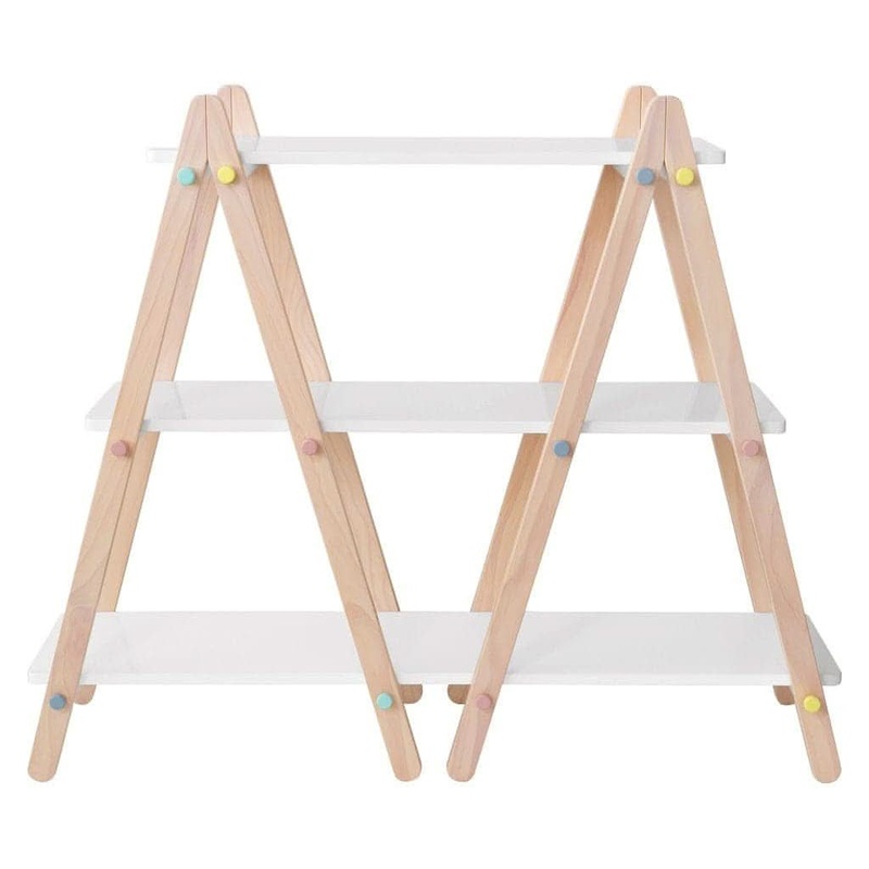 Babyletto Dottie Bookcase, White and Washed Natural Finish