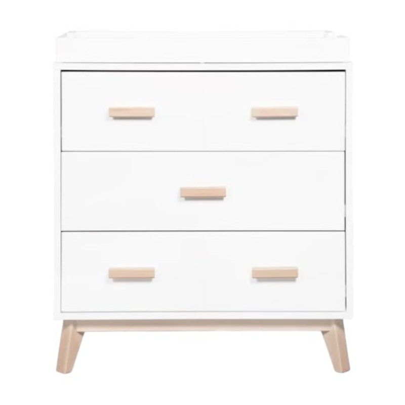 Babyletto Scoot 3-Drawer Changer Dresser with Removable Changing Tray White / Washed Natural