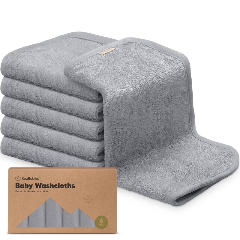 6-Pack Baby Wash Cloths: Heather