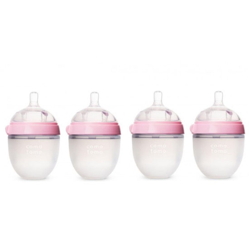 Comotomo Natural Feel Baby Bottle – 5 oz (4 Pack) Pink