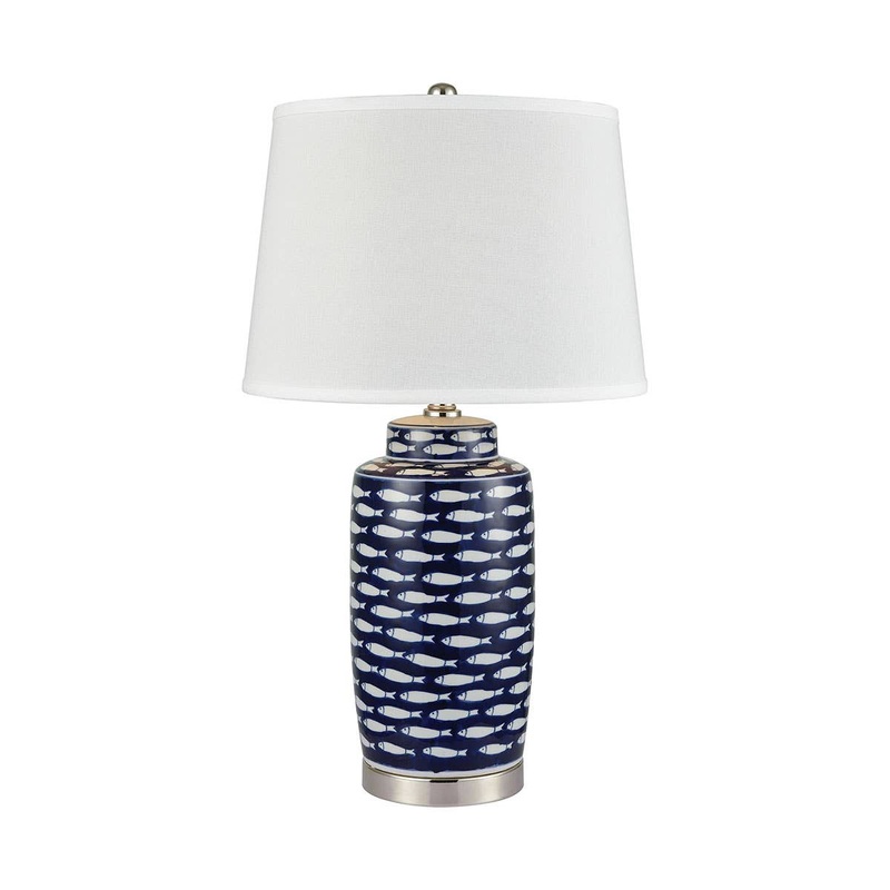 Azul Baru 27” High 3-Way 1-Light Ceramic Fish Table Lamp