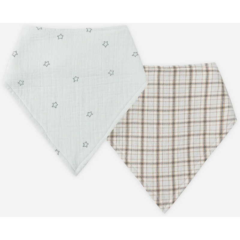 Bandana Bib | Blue Plaid, Twinkle