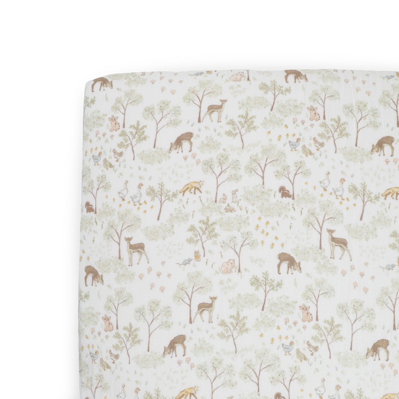 Cotton Muslin Crib Sheet – Woodland Friends Woodland Friends