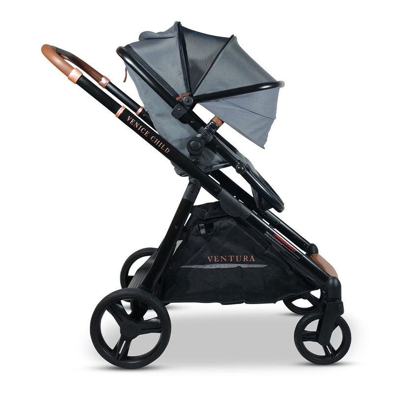 Ventura Single to Double Sit-and-Stand Stroller Shadow