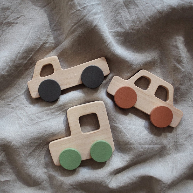 Retro 80’s Wooden Cars 3-Pack Natural
