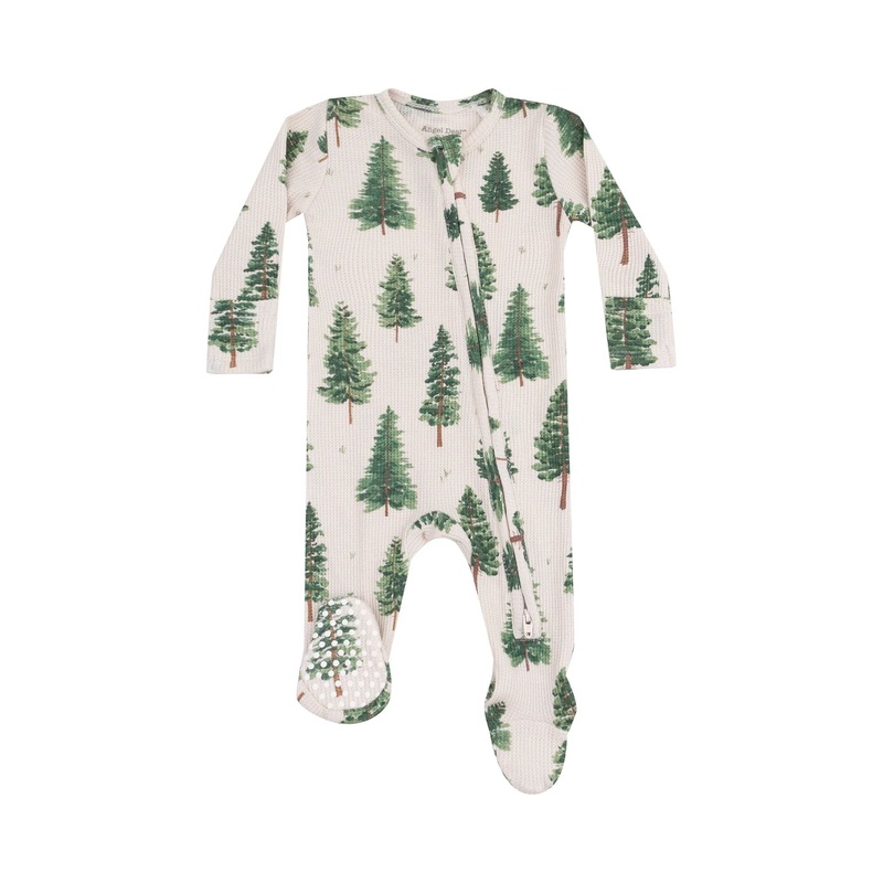 Angel Dear 2 Way Zipper Footie- Forest Trees NB