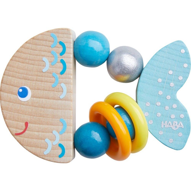 Rattlefish Wooden Baby Rattle – Developmental Infant Toy